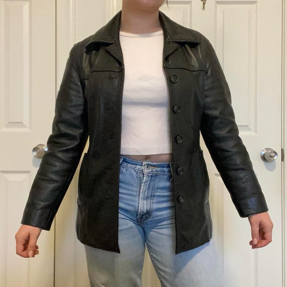 vintage leather blazer